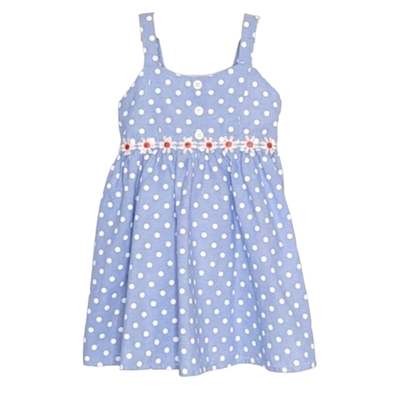 Pink & Violet Other - PINK & VIOLET Blue with White Polka Dots Easter or Summer Dress Toddler size 4